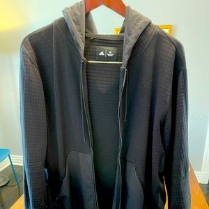 Reigning Champ X Adidas black full zip hoodie 2 way zip